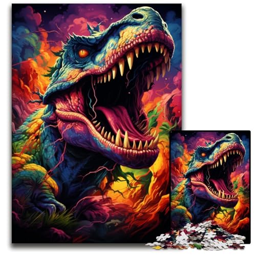 Fantasy Welt der Dinosaurier Puzzles für 1000 Teile Holzpuzzles Denkspiel für Teenager und Familieninteraktion 1000 Teile (75 x 50 cm) von ABKXDMZK
