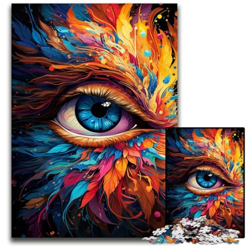 Feuerfarbene Phönixaugen Puzzle für Erwachsene 1000 Teile schwierige Puzzles für Erwachsene farbenfrohe Heimdekoration und interaktives Familienspiel 1000 Teile (75 x 50 cm) von ABKXDMZK