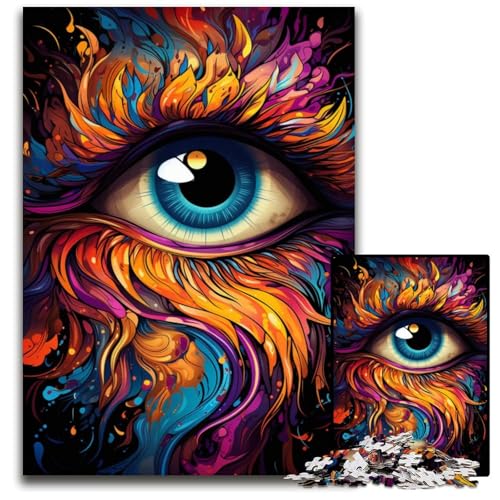 Feuerfarbene Phönixaugen Puzzles mit 1000 Teilen für Erwachsene Anspruchsvolles Denkspiel für Teenager Spaß für den Familienspieleabend 1000 Teile (38 x 26 cm) von ABKXDMZK