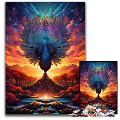 Feuerfarbener Phönix 1000 teiliges Puzzle Geschenke schwierige Puzzles für Erwachsene pädagogisches Denkspiel künstlerische Heim und Bürodekoration Alter 1000 PCS (38 x 26 cm) von ABKXDMZK