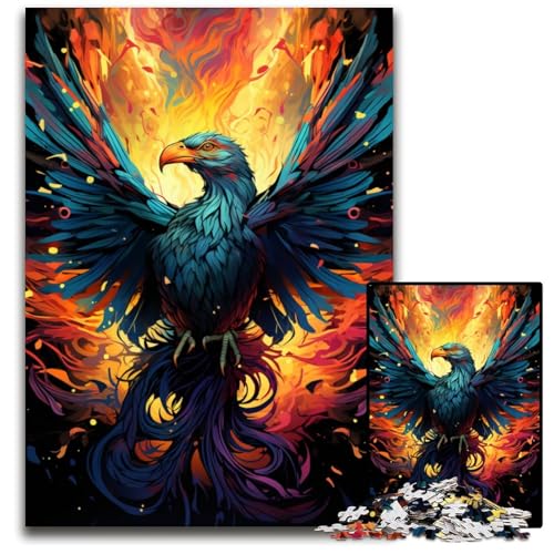 Feuerfarbener Phönix 1000 teiliges Puzzle Puzzles für Erwachsene für Teenager und Familien Spaß zum Selbermachen Denkspiel Geschenk 1000 Teile (75 x 50 cm) von ABKXDMZK