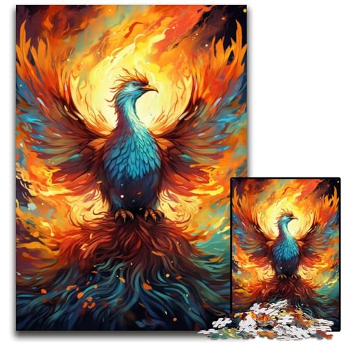 Feuerfarbenes Phönix Puzzle 1000 Teile Puzzle perfekt für Familienspaß an Weihnachten Thanksgiving Geburtstagen und Ostern 1000 Teile (38 x 26 cm) von ABKXDMZK