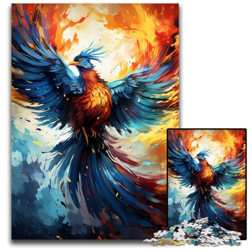 Feuerfarbenes Phönix Puzzle 1000 Teile Puzzle perfekt für Familienspaß an Weihnachten Thanksgiving Geburtstagen und Ostern 1000 Teile (75 x 50 cm) von ABKXDMZK