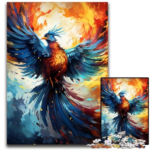 Feuerfarbenes Phönix Puzzle für Erwachsene 1000 Teile schwierige Puzzles für Erwachsene anspruchsvolles DIY Denkspiel perfektes Familienspiel oder dekoratives Geschenk 1000 Teile (38 x 26 cm) von ABKXDMZK