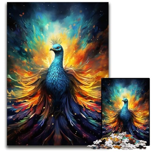 Feuerfarbenes Phönix Puzzle mit 1000 Teilen Puzzle für Erwachsene anspruchsvolles Denkspiel entspannendes Spielzeug für Teenager 1000 Teile (38 x 26 cm) von ABKXDMZK