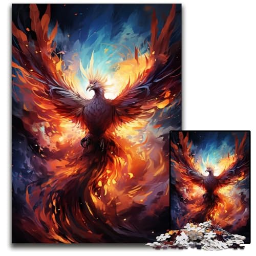 Feuerfarbenes Phönix Puzzle mit 1000 Teilen für Erwachsene Anspruchsvolles Denkspiel für Teenager Spaß für den Familienspieleabend 1000 Teile (38 x 26 cm) von ABKXDMZK