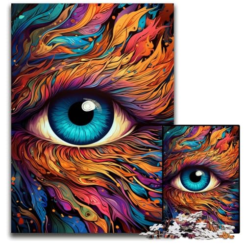 Feuerfarbenes Phönixaugen Puzzle mit 1000 Teilen Puzzle für Erwachsene anspruchsvolles Denkspiel entspannendes Spielzeug für Teenager 1000 Teile (75 x 50 cm) von ABKXDMZK