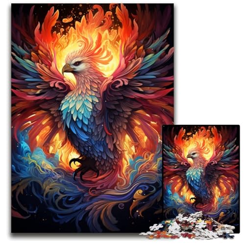 Fire Phoenix Puzzle 1000 Teile für Erwachsene Puzzle für Erwachsene anspruchsvolles Denkspiel für Teenager Spaß für den Familienspieleabend 1000 Teile (75 x 50 cm) von ABKXDMZK