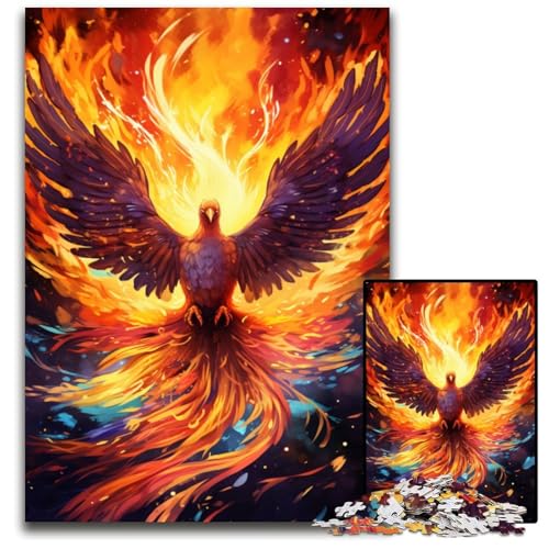 Flame Phoenix Puzzle 1000 Teile schwierige Puzzles für Erwachsene interaktives Familienspiel Gehirn Herausforderung Lernspielzeug 1000 Teile (75 x 50 cm) von ABKXDMZK