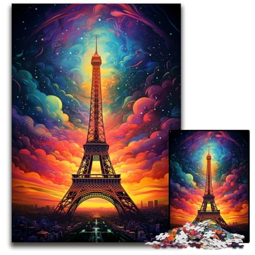 Frankreich Eiffelturm 1000 teiliges Puzzle für Erwachsene unmögliche Puzzles für Erwachsene kreatives Familienspiel und Heimdekoration Teenager 1000 Teile (75 x 50 cm) von ABKXDMZK