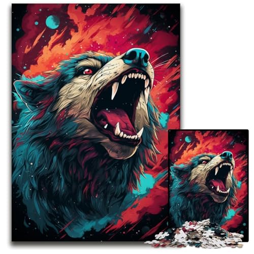 Galaxy Wolf Puzzles für 1000 Teile Holzpuzzles Denkspiel für Teenager und Familieninteraktion 1000 Teile (75 x 50 cm) von ABKXDMZK