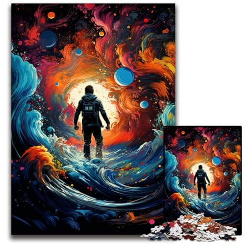 Gefundene Astronauten Puzzles 1000 Teile für Erwachsene Holzpuzzles für Erwachsene Eltern Partner Freunde Alter 1000 PCS (75 x 50 cm) von ABKXDMZK