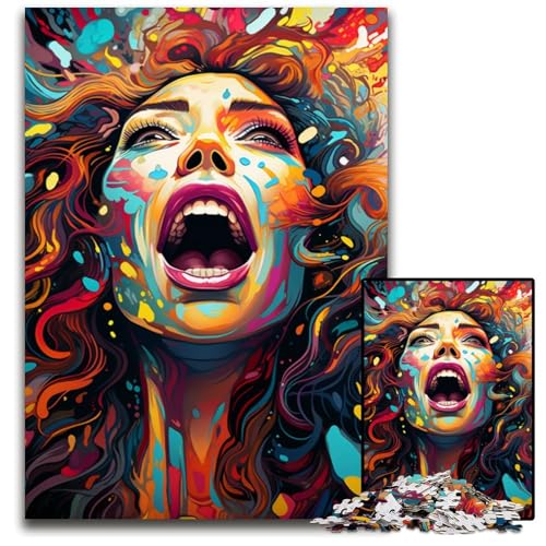 Göttin der Farben Kunst Puzzle 1000 Teile schwierige Puzzles für Erwachsene interaktives Familienspiel Gehirn Herausforderung Lernspielzeug 1000 Teile (75 x 50 cm) von ABKXDMZK