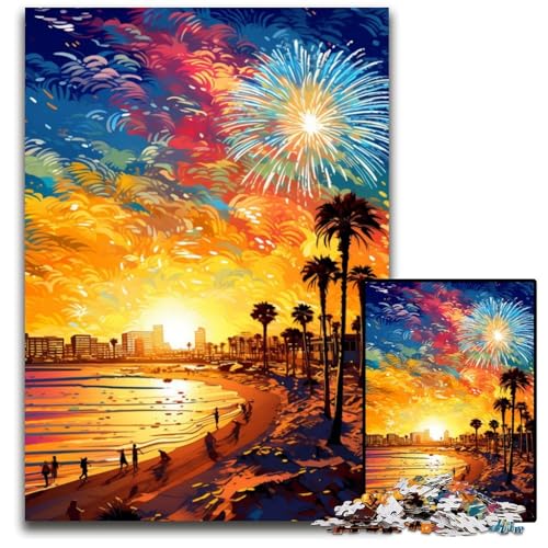 Gotland Bunte psychedelische Puzzles für 1000 Teile Puzzles für Erwachsene und Teenager Spieleabend mit der Familie hirnfordernde Geschenkidee 1000 Teile (38 x 26 cm) von ABKXDMZK