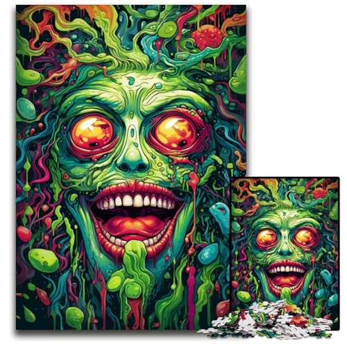 Green Devil Puzzle 1000 Teile Holzpuzzle für Teenager Familienspieleabend hirnfordernde Geschenkidee 1000 Teile (75 x 50 cm) von ABKXDMZK