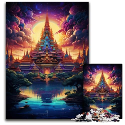 Großer Palast von Thailand Puzzle mit 1000 Teilen für Erwachsene Puzzle für Erwachsene anspruchsvolles Denkspiel für Teenager Spaß für den Familienspieleabend 1000 Teile (38 x 26 cm) von ABKXDMZK