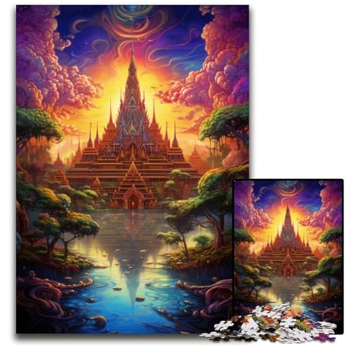 Großer Palast von Thailand Puzzle mit 1000 Teilen für Erwachsene Puzzle für Erwachsene anspruchsvolles Denkspiel für Teenager Spaß für den Familienspieleabend 1000 Teile (38 x 26 cm) von ABKXDMZK