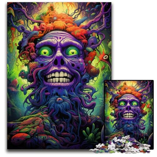 Höllendämon Puzzle 1000 Teile Holzpuzzle für Erwachsene für Teenager und Familien perfekte DIY Dekoration und knifflige Herausforderung 1000 Teile (75 x 50 cm) von ABKXDMZK
