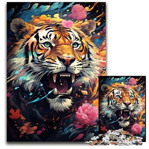 Huahu Buntes psychedelisches Puzzle für Erwachsene 1000 teiliges Papierpuzzle für die Heimdekoration ideales Weihnachts und Neujahrsgeschenk für Teenager 1000 Teile (38 x 26 cm) von ABKXDMZK