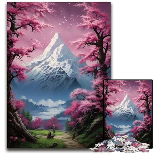 Japanische Berglandschaft 1000 teiliges Puzzle für Erwachsene Holzpuzzle für Erwachsene für Teenager Familienspieleabend hirnfordernde Geschenkidee 1000 Teile (75 x 50 cm) von ABKXDMZK