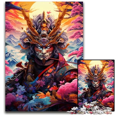 Japanisches Sakura Krieger Puzzle 1000 Teile Holzpuzzle für Teenager Familienspieleabend hirnfordernde Geschenkidee 1000 Teile (75 x 50 cm) von ABKXDMZK