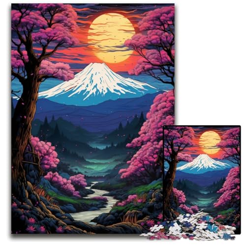 Japanisches Wald Nachtansicht Puzzle 1000 Teile schwierige Puzzles für Erwachsene interaktives Familienspiel Gehirn Herausforderung Lernspielzeug 1000 Teile (75 x 50 cm) von ABKXDMZK