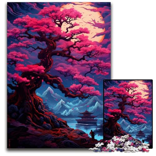 Kunst und Landschaftspuzzles im japanischen Stil für 1000 teilige Holzpuzzles Denkspiel für Teenager und Familieninteraktion 1000 Teile (75 x 50 cm) von ABKXDMZK