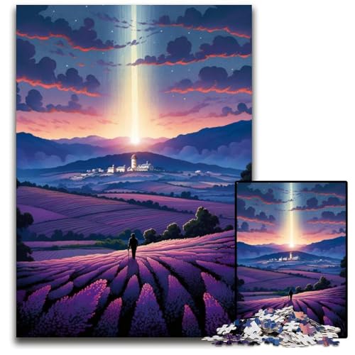 Lavendelfelder in der Provence Frankreich 1000 teiliges Puzzle für Erwachsene Papierpuzzle anspruchsvolles Denkspiel Familienaktivität Heimdekoration 1000 Teile (38 x 26 cm) von ABKXDMZK