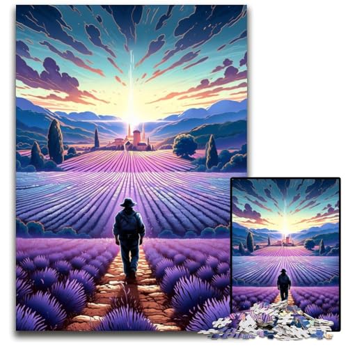 Lavendelfelder in der Provence Frankreich 1000 teiliges Puzzle für Erwachsene anspruchsvolle Puzzles ideal für Verliebte perfektes Weihnachts Neujahrs Valentinstagsgeschenk 1000 Teile (75 x 50 cm) von ABKXDMZK