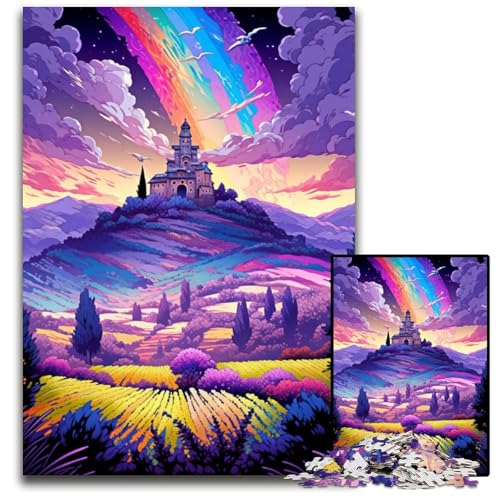 Lavendelfelder in der Provence Frankreich Puzzle 1000 Teile Puzzle für Erwachsene anspruchsvolles Denkspiel entspannendes Spielzeug für Teenager 1000 Teile (75 x 50 cm) von ABKXDMZK