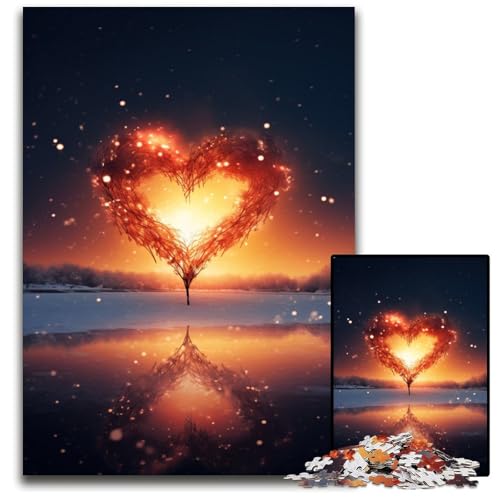 Liebes und Romantik Puzzle 1000 Teile für Erwachsene Holzpuzzle für Erwachsene Eltern Liebhaber Freunde Alter 1000 PCS (75 x 50 cm) von ABKXDMZK