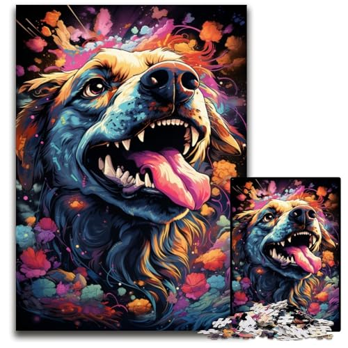 Loyal Buntes Hunde Puzzle 1000 Teile Schwierige Puzzles für Erwachsene Interaktives Familienspiel Gehirn Herausforderung Lernspielzeug 1000 Teile (75 x 50 cm) von ABKXDMZK