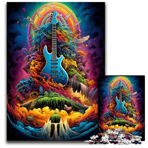 Magische Gitarre 1000 teiliges Puzzle für Erwachsene Papierpuzzle anspruchsvolles Denkspiel Familienaktivität Heimdekoration 1000 Teile (38 x 26 cm) von ABKXDMZK