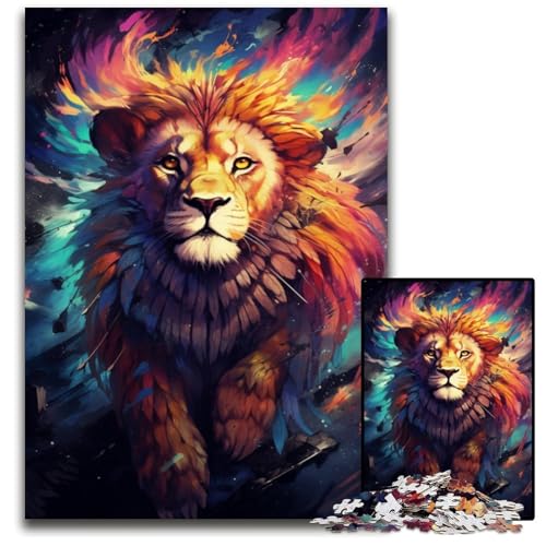 Majestätischer Löwe Puzzle mit 1000 Teilen Puzzle für Erwachsene anspruchsvolles Denkspiel entspannendes Spielzeug für Teenager 1000 Teile (38 x 26 cm) von ABKXDMZK