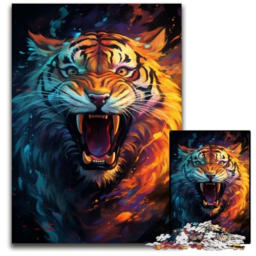 Majestätisches Tiger Malpuzzle für Erwachsene 1000 Teile schwierige Puzzles für Erwachsene anspruchsvolles DIY Denkspiel perfektes Familienspiel oder dekoratives Geschenk 1000 Teile (75 x 50 cm) von ABKXDMZK