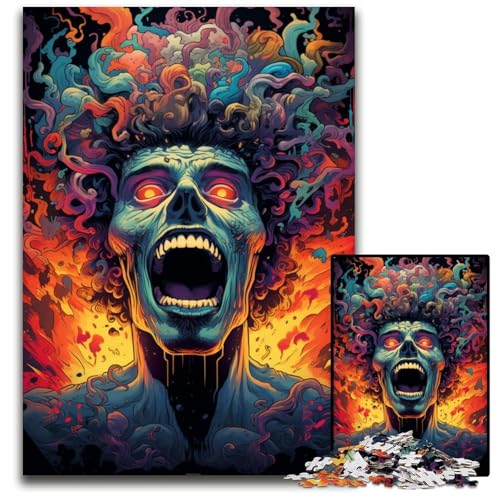 Mann mit gefärbtem Haar 1000 teiliges Puzzle Puzzles für Erwachsene für Teenager und die ganze Familie lustiges DIY Denkspiel Geschenk 1000 Teile (75 x 50 cm) von ABKXDMZK