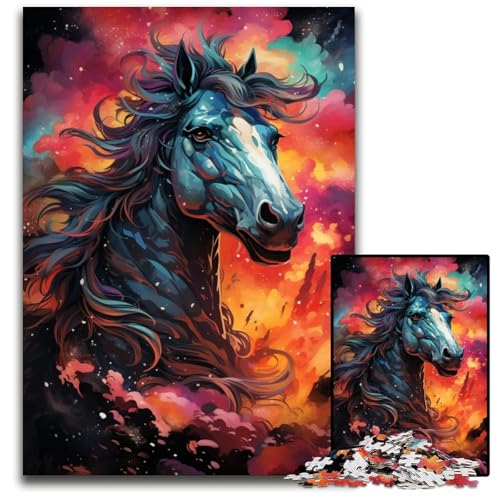 Pferde Puzzle für Erwachsene 1000 Teile Unmögliches Puzzle für Erwachsene Denkspiel für Teenager 1000 Teile (38 x 26 cm) von ABKXDMZK