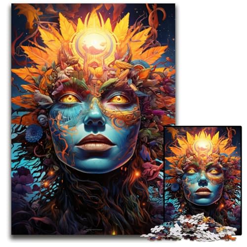 Puzzle 1000 Teile für Erwachsene Blumengöttin Holzpuzzle für Erwachsene Muttertag Geburtstag Weihnachten 1000 PCS (75 x 50 cm) von ABKXDMZK