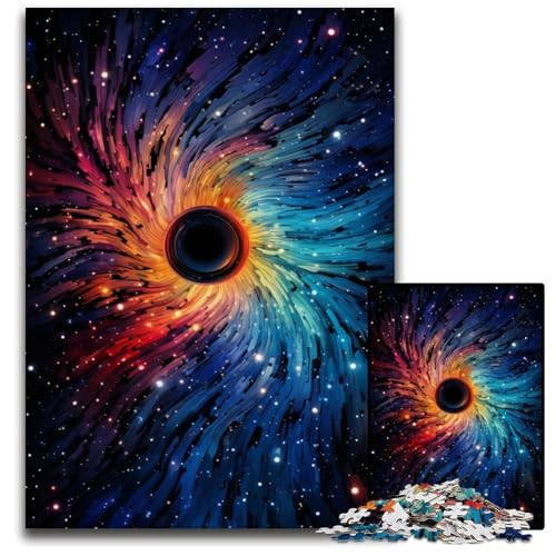 Puzzle 1000 Teile für Erwachsene Fantasie Kunst in Rot und Blau Holzpuzzle für Erwachsene Muttertag Geburtstag Weihnachten 1000 PCS (75 x 50 cm) von ABKXDMZK