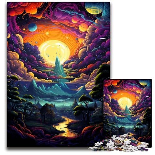 Puzzle 1000 Teile für Erwachsene Fantasielandschaftspuzzles für Erwachsene Teenager Paare und Freunde zum Geburtstag Weihnachten 1000 PCS (75 x 50 cm) von ABKXDMZK