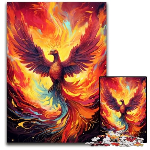 Puzzle 1000 Teile für Erwachsene Flammen Phönix Papierpuzzle für Erwachsene Muttertag Geburtstag Weihnachten 1000 Teile (38 x 26 cm) von ABKXDMZK