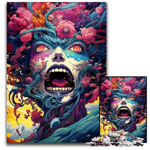 Puzzle 1000 Teile für Erwachsene Japanisches weibliches Monster Holzpuzzle für Erwachsene Muttertag Geburtstag Weihnachten 1000 PCS (75 x 50 cm) von ABKXDMZK