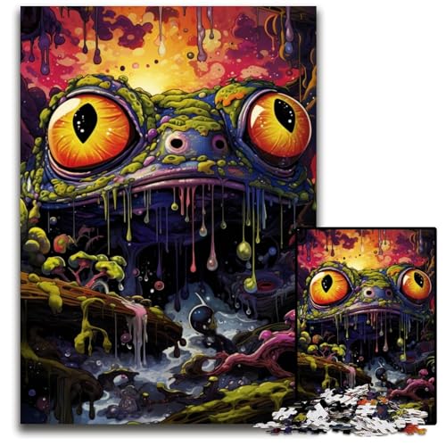 Puzzle für Erwachsene 1000 Teile Froschmonster anspruchsvolle Puzzles DIY Heimdekor Geschenk Denkspiel 1000 Teile (75 x 50 cm) von ABKXDMZK