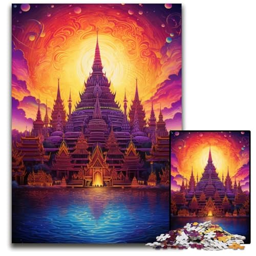 Puzzle für Erwachsene 1000 Teile Großer Palast von Thailand anspruchsvolle Puzzles DIY Geschenk zur Heimdekoration Denkspiel 1000 Teile (75 x 50 cm) von ABKXDMZK