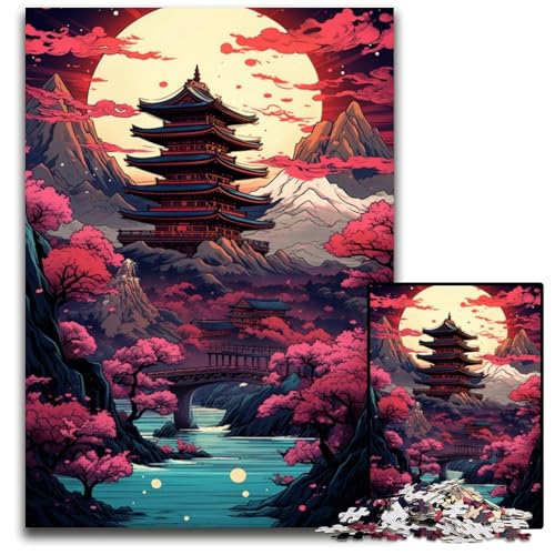 Puzzle für Erwachsene 1000 Teile Kunst und Landschaft im japanischen Stil anspruchsvolle Puzzles DIY Geschenk zur Heimdekoration Denkspiel 1000 Teile (38 x 26 cm) von ABKXDMZK