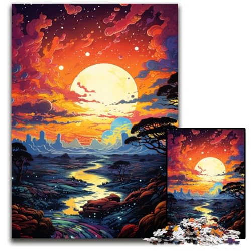 Puzzle für Erwachsene 1000 Teile magischer bunter Himmel anspruchsvolle Puzzles DIY Geschenk zur Heimdekoration Denkspiel 1000 Teile (38 x 26 cm) von ABKXDMZK