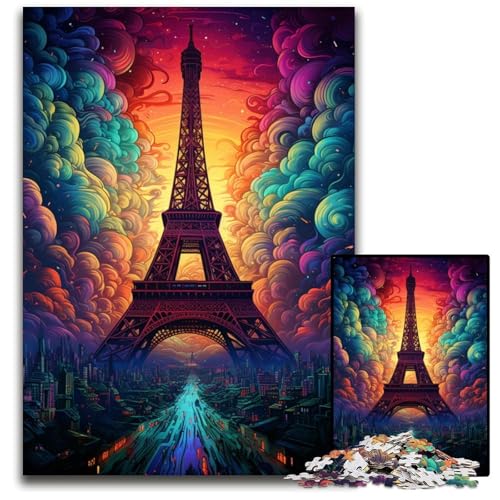 Puzzle für Erwachsene mit 1000 Teilen Eiffelturm Frankreich Heimdekoration Denksportspiel für Teenager und Familieninteraktion 1000 Teile (75 x 50 cm) von ABKXDMZK