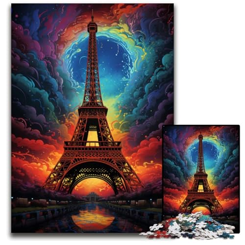Puzzle mit 1000 Teilen Eiffelturm Frankreich Holzpuzzle für Teenager Spieleabend mit der Familie anspruchsvolle Geschenkidee 1000 Teile (75 x 50 cm) von ABKXDMZK