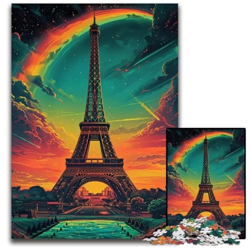 Puzzle mit 1000 Teilen Eiffelturm Frankreich Puzzle für Erwachsene anspruchsvolles Denkspiel entspannendes Spielzeug für Teenager 1000 Teile (38 x 26 cm) von ABKXDMZK