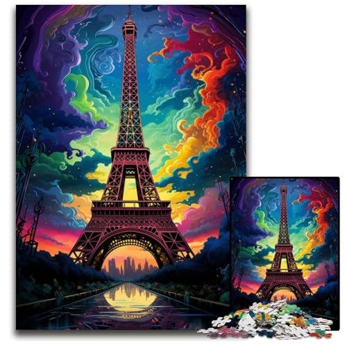 Puzzle mit 1000 Teilen Eiffelturm Frankreich Puzzle für Erwachsene anspruchsvolles Denkspiel entspannendes Spielzeug für Teenager 1000 Teile (75 x 50 cm) von ABKXDMZK